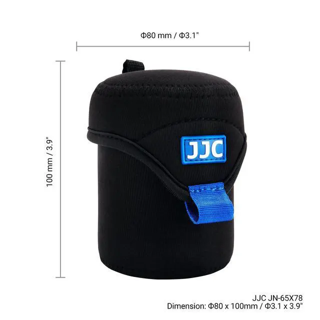 Alt view image 6 of 7 - Small Neoprene Camera Lens Pouch Case, Fits Lens up to 2.6 x 3.1inches | Water-Resistnat, Fold Over Closure, Compatible with Canon RF 50mm f/1.8, Sony FE 55mm f/1.8, Sigma 56mm f/1.4
