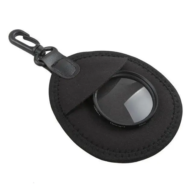 Alt view image 5 of 7 - 2 Pack Lens Filter Pouch Mini Storage Bag Sleeve Protective Case with Keychain Hook 2 Pockets For Camera CPL MC UV ND 25mm-77mm 43mm 46mm 49mm 52mm 55mm 58mm 62mm 67mm, Black