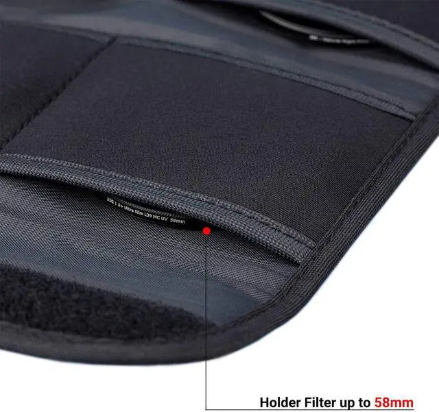 Alt view image 2 of 7 - 4 Pockets Filter Case for Round Filter Up to 58mm (37mm 40.5mm 43mm 46mm 49mm 52mm 55mm 58mm), Foldout Lens Filter Pouch with Microfiber Cleaning Cloth, Professional Photography Filter Bag
