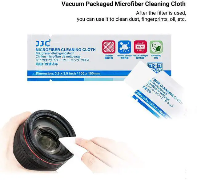 Alt view image 6 of 7 - 4 Pockets Filter Case for Round Filter Up to 58mm (37mm 40.5mm 43mm 46mm 49mm 52mm 55mm 58mm), Foldout Lens Filter Pouch with Microfiber Cleaning Cloth, Professional Photography Filter Bag