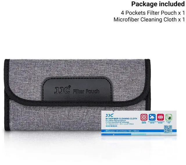 Alt view image 7 of 7 - 4 Pockets Filter Case for Round Filter Up to 58mm (37mm 40.5mm 43mm 46mm 49mm 52mm 55mm 58mm), Foldout Lens Filter Pouch with Microfiber Cleaning Cloth, Professional Photography Filter Bag
