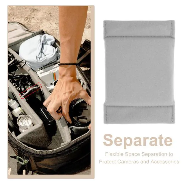 Alt view image 2 of 7 - 2 Pcs Camera Bag Dividers Shockproof Protecting Camera Lens Storage Bag Inserts Partition Divider for Travel Photography Enthusiast Professional Photographers