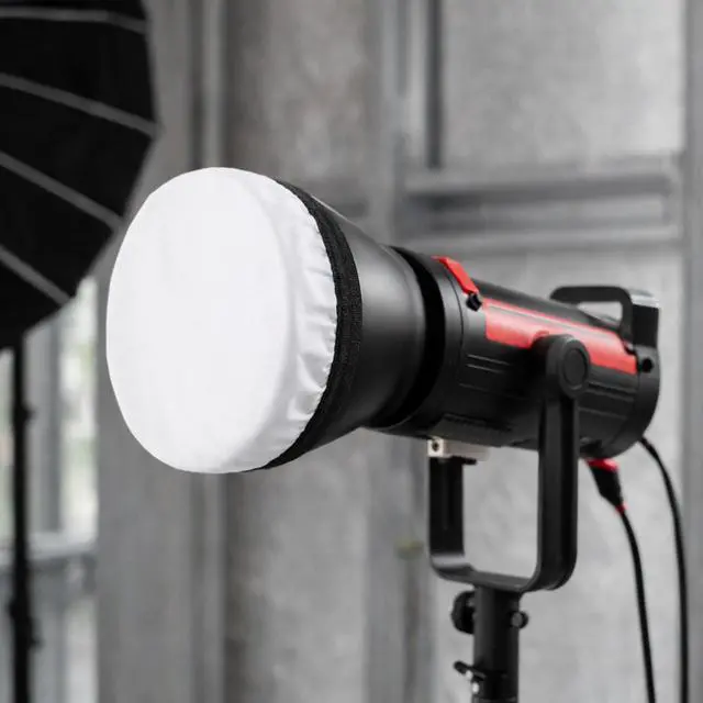 Alt view image 5 of 7 - 4 Pcs 7"/18cm Light Diffuser Sock Soft White Cloth Diffuser Lamp Cover Lampshade Reflector, Fit for 5.5" to 7" Studio Strobe Reflectors Video Shooting Ring Light Flash Wedding Photography