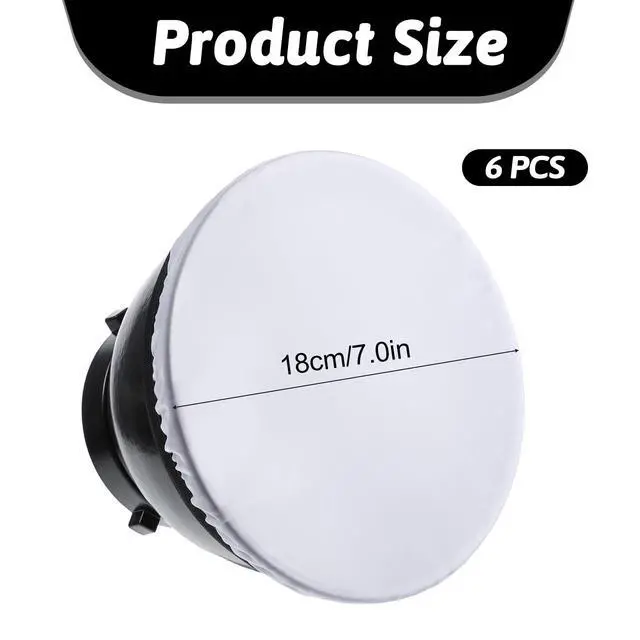 Alt view image 2 of 7 - 7"/18 CM Light Diffuser, 6 PCS Diffuser Lamp Sock Soft Cover Light Sock | Soft White Diffusers, Standard Cloth Diffusers, Softens The Light-Output, Lampshade Reflector, for Studio Strobe Reflectors