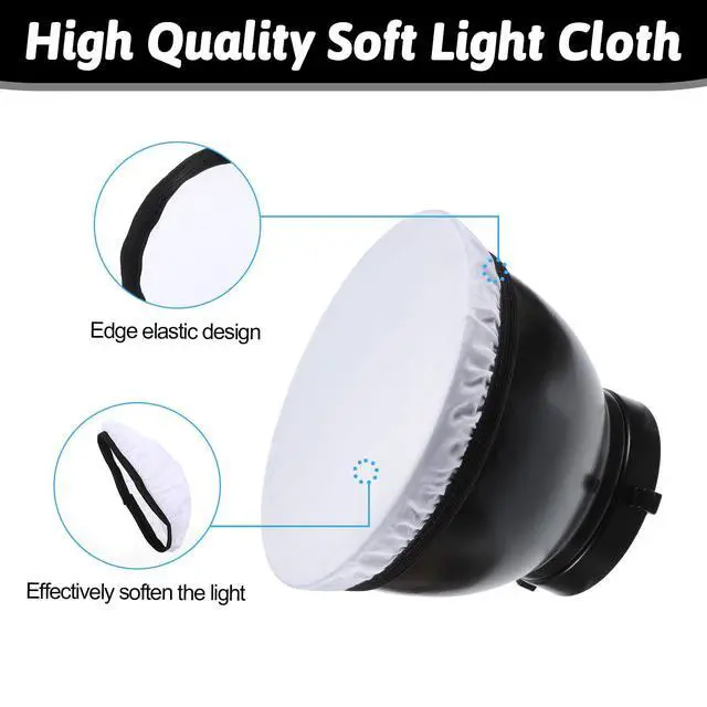 Alt view image 3 of 7 - 7"/18 CM Light Diffuser, 6 PCS Diffuser Lamp Sock Soft Cover Light Sock | Soft White Diffusers, Standard Cloth Diffusers, Softens The Light-Output, Lampshade Reflector, for Studio Strobe Reflectors