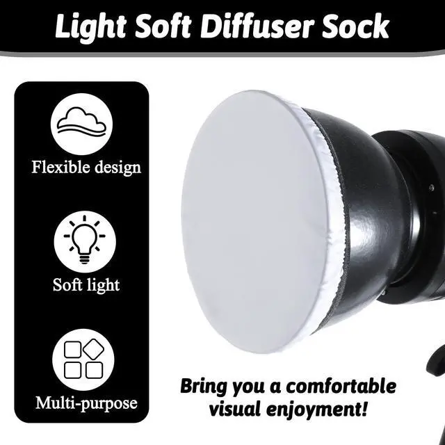 Alt view image 4 of 7 - 7"/18 CM Light Diffuser, 6 PCS Diffuser Lamp Sock Soft Cover Light Sock | Soft White Diffusers, Standard Cloth Diffusers, Softens The Light-Output, Lampshade Reflector, for Studio Strobe Reflectors