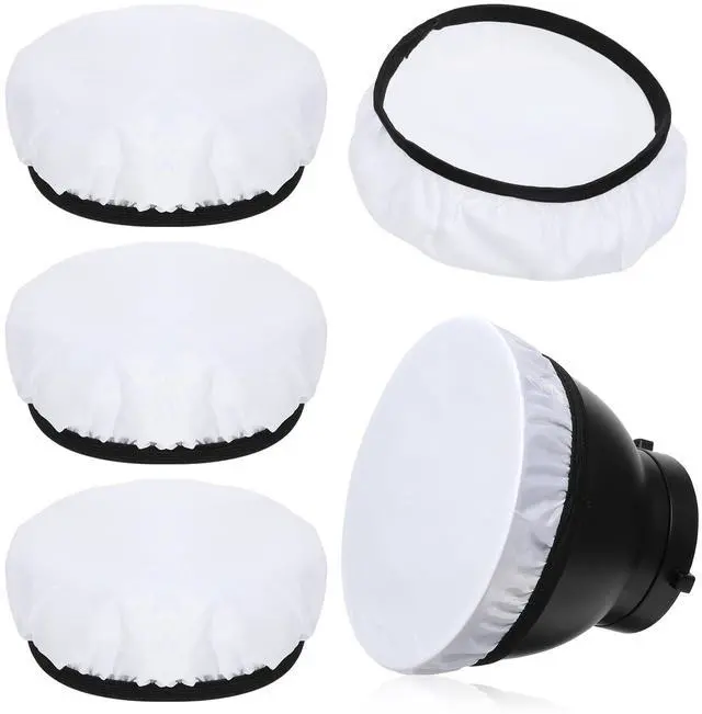 Main image of 4 Pcs 7 Inch Light Diffuser, Soft White Cloth Lamp Cover | Lamp Shade Diffuser for 5.5 To 7 Inch Studio Strobe Reflectors, Ring Light, Flash, Wedding Photography, Video Shooting