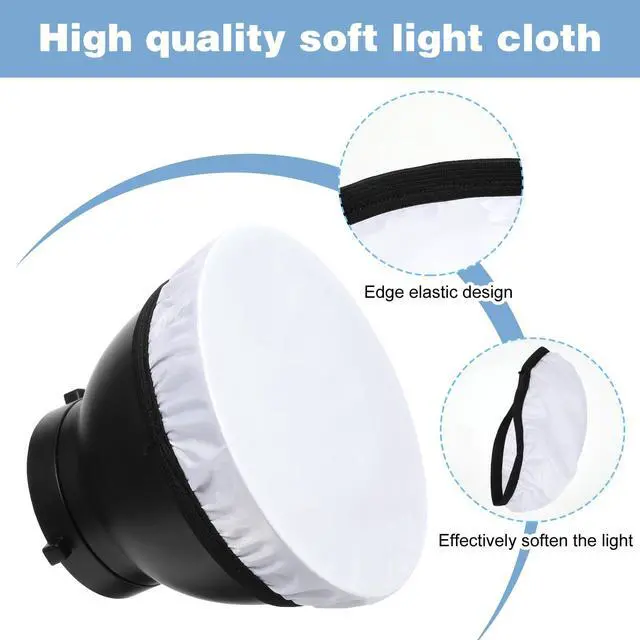 Alt view image 3 of 7 - 4 Pcs 7 Inch Light Diffuser, Soft White Cloth Lamp Cover | Lamp Shade Diffuser for 5.5 To 7 Inch Studio Strobe Reflectors, Ring Light, Flash, Wedding Photography, Video Shooting