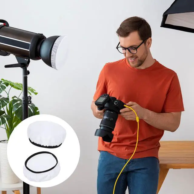 Alt view image 5 of 7 - 4 Pcs 7 Inch Light Diffuser, Soft White Cloth Lamp Cover | Lamp Shade Diffuser for 5.5 To 7 Inch Studio Strobe Reflectors, Ring Light, Flash, Wedding Photography, Video Shooting