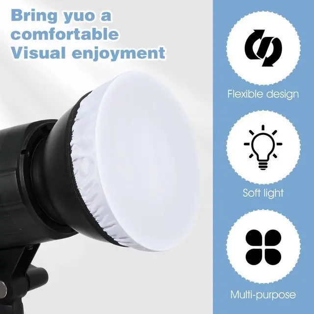Alt view image 4 of 7 - 4 Pcs 7 Inch Light Diffuser, Soft White Cloth Lamp Cover | Lamp Shade Diffuser for 5.5 To 7 Inch Studio Strobe Reflectors, Ring Light, Flash, Wedding Photography, Video Shooting