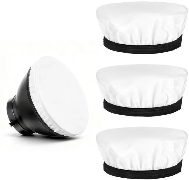 Main image of Light Diffuser, 4Pcs 7"/18cm White Standard Cloth Soft Cover Diffuser Lamp Sock for Studio Strobe Reflectors Ring Lights Standard Reflector Lights Flash