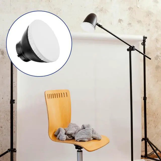 Alt view image 4 of 7 - 7"/18cm Light Diffuser, 2Pcs White Standard Cloth Diffuser Lamp Sock Soft Cover for Studio Strobe Reflectors Ring Lights Flash Lights Standard Reflector
