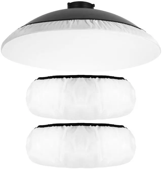 Main image of 22 Inch/55 cm Beauty Dish Diffuser Sock, Soft White Lamp Shade Diffuser, Light Diffusers Cover for Studio Strobe Reflectors Ring Light Flash Standard Reflector Video Shooting(2 Pcs)