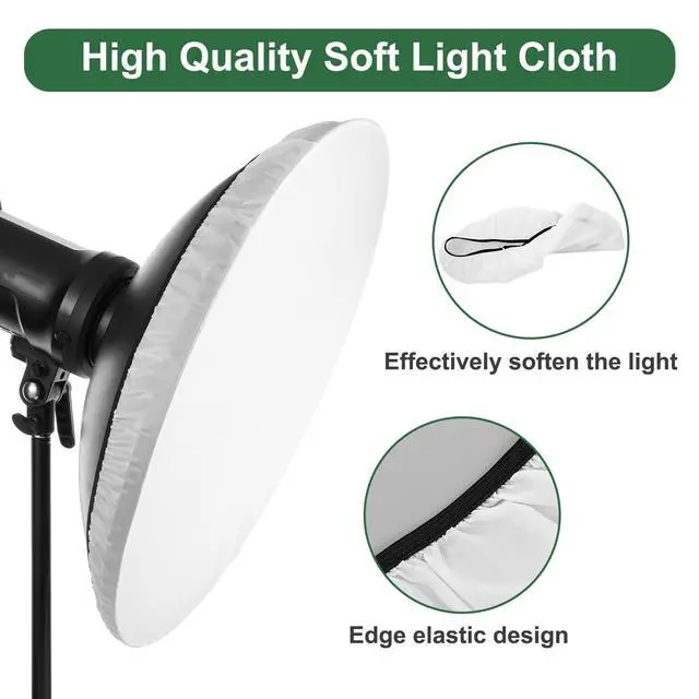 Alt view image 3 of 7 - 22 Inch/55 cm Beauty Dish Diffuser Sock, Soft White Lamp Shade Diffuser, Light Diffusers Cover for Studio Strobe Reflectors Ring Light Flash Standard Reflector Video Shooting(2 Pcs)