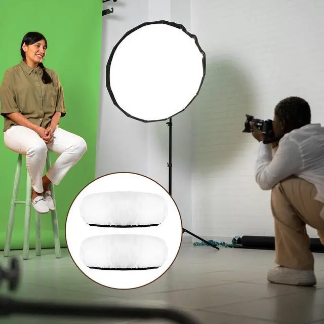 Alt view image 5 of 7 - 22 Inch/55 cm Beauty Dish Diffuser Sock, Soft White Lamp Shade Diffuser, Light Diffusers Cover for Studio Strobe Reflectors Ring Light Flash Standard Reflector Video Shooting(2 Pcs)