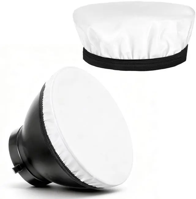 Main image of 7"/18cm Light Diffuser, 2Pcs White Standard Cloth Diffuser Lamp Sock Soft Cover for Studio Strobe Reflectors Ring Lights Flash Lights Standard Reflector