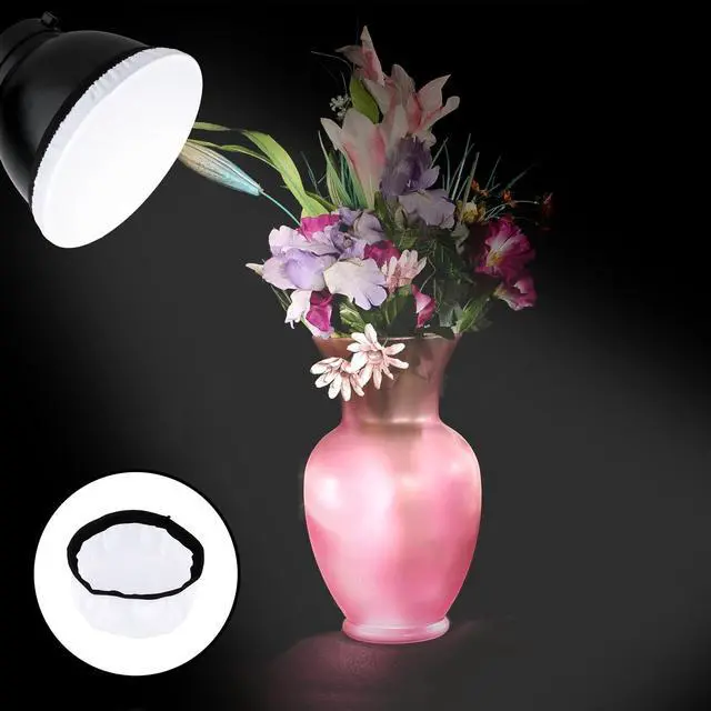 Alt view image 5 of 7 - 2Pcs Light Diffuser Sock, 7"/18cm Diffuser Lamp Cover White Soft Lampshade Reflector Lamp Sock for Studio Strobe Reflectors Ring Light Flash Light Standard Reflector