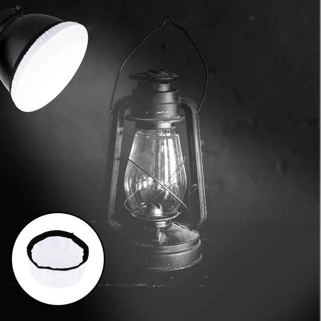 Alt view image 6 of 7 - 2Pcs Light Diffuser Sock, 7"/18cm Diffuser Lamp Cover White Soft Lampshade Reflector Lamp Sock for Studio Strobe Reflectors Ring Light Flash Light Standard Reflector