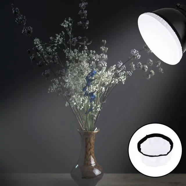 Alt view image 7 of 7 - 2Pcs Light Diffuser Sock, 7"/18cm Diffuser Lamp Cover White Soft Lampshade Reflector Lamp Sock for Studio Strobe Reflectors Ring Light Flash Light Standard Reflector