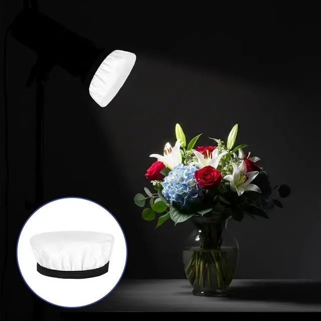 Alt view image 5 of 7 - 7"/18cm Light Diffuser, 2Pcs White Standard Cloth Diffuser Lamp Sock Soft Cover for Studio Strobe Reflectors Ring Lights Flash Lights Standard Reflector