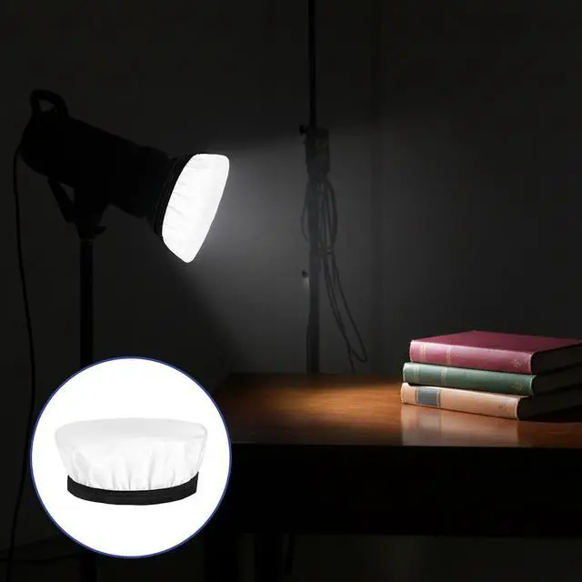 Alt view image 7 of 7 - 7"/18cm Light Diffuser, 2Pcs White Standard Cloth Diffuser Lamp Sock Soft Cover for Studio Strobe Reflectors Ring Lights Flash Lights Standard Reflector