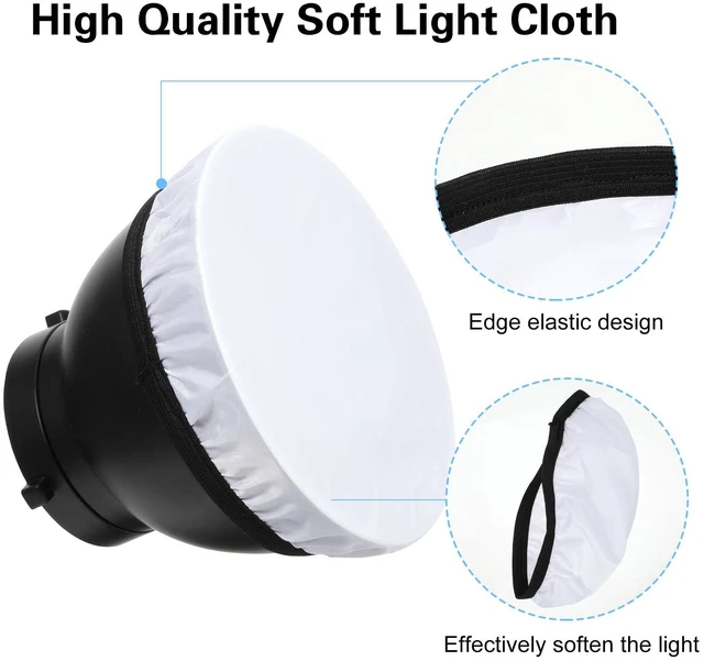 Alt view image 3 of 7 - 7"/18cm Light Diffuser,Soft Diffuser Lamp Cover White Lamp Shade Diffuser,Great for Studio Strobe Reflectors, Video Shooting (4Pcs)