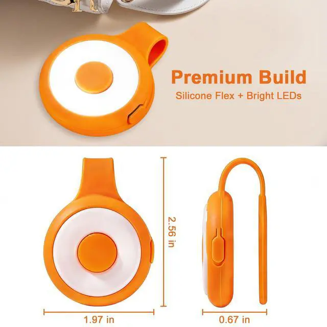 Alt view image 7 of 7 - Flashlight,36 LED Selfie Ring Light with Tripod Stand&Phone Holder 3 Light Modes 10 Brightness Levels Hands Free USB Rechargeable Magnetic Light for iPhone/Android Night&Outdoor (Orange)