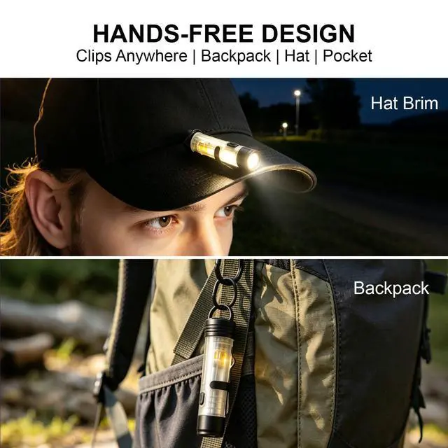 Alt view image 7 of 7 - Mini EDC Rechargeable Keychain Flashlight Stocking Stuffers for Men | 350 Lumens Magnetic Pocket Light with Built-in Battery, Gifts for Men Him 10 Light Modes for Camping Repair Outdoor Emergency