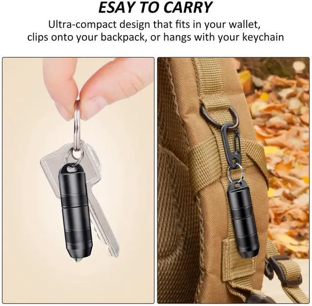 Alt view image 2 of 7 - EDC Rechargeable Keychain Flashlight, 100 Lumens Compact Magnetic Base (1Black, 1Pack)