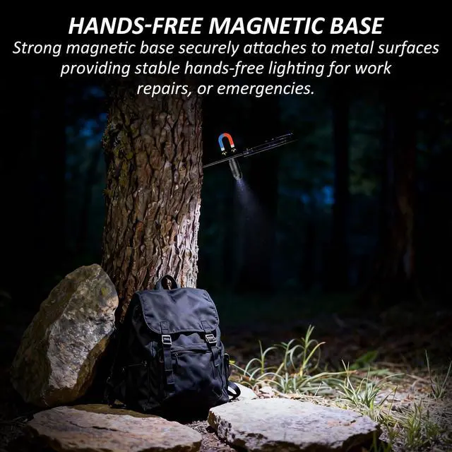 Alt view image 5 of 7 - EDC Rechargeable Keychain Flashlight, 100 Lumens Compact Magnetic Base (1Black, 1Pack)