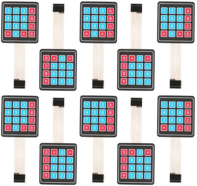 Main image of 10Pcs 4 x 4 Matrix Array Membrane Switch 76.9*76.9mm Keypad Keyboard 16 Key Matrix Array Membrane Switch Microcontroller Extended Keyboard 8Pin Dupont for Arduino