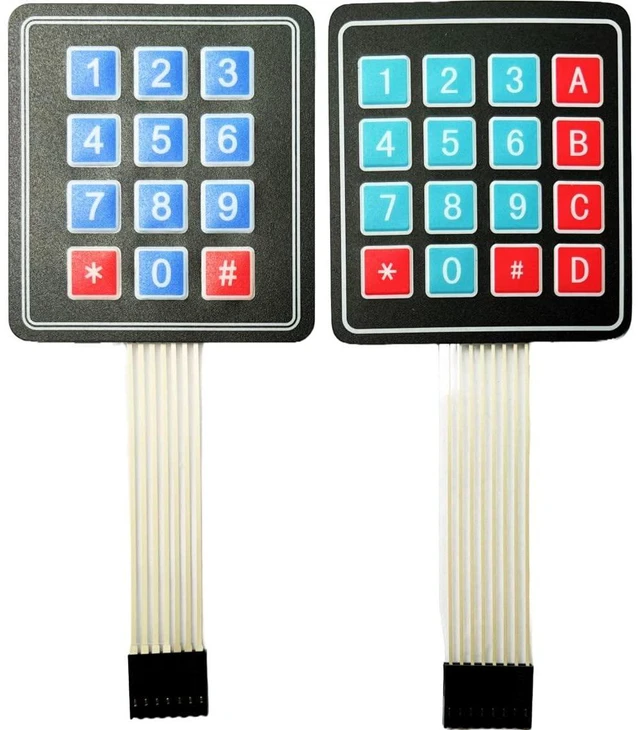 Main image of 3x4 4x4 Membrane Matrix Keypad for Arduino, ESP32, ESP8266, for Raspberry Pi