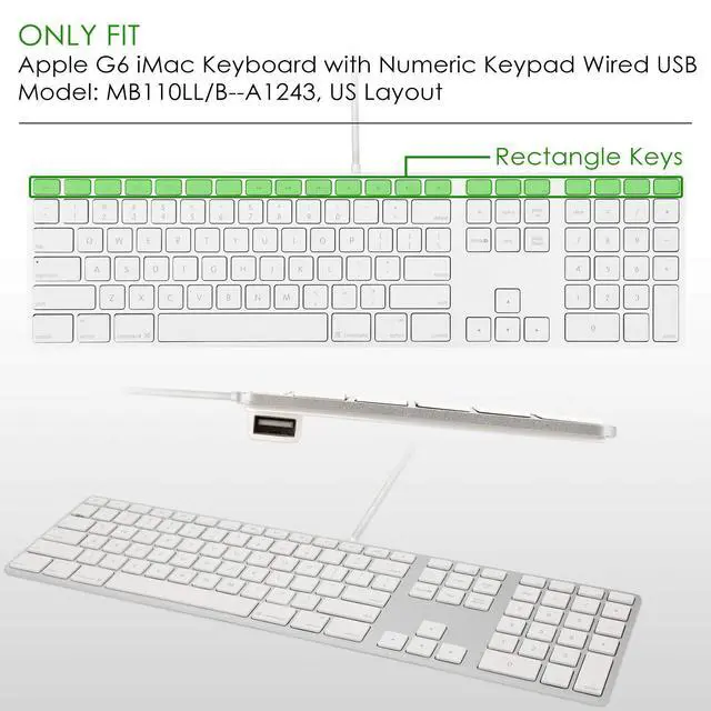 Alt view image 2 of 7 - Black Keyboard Cover for iMac USB Keyboard A1243 MB110LL/B