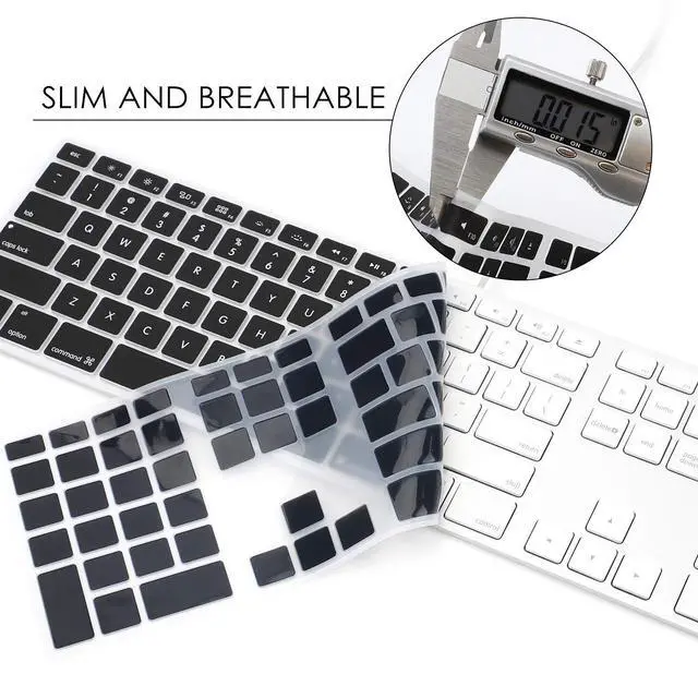 Alt view image 4 of 7 - Black Keyboard Cover for iMac USB Keyboard A1243 MB110LL/B