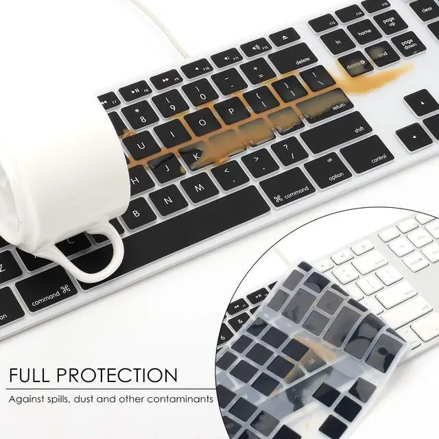 Alt view image 5 of 7 - Black Keyboard Cover for iMac USB Keyboard A1243 MB110LL/B