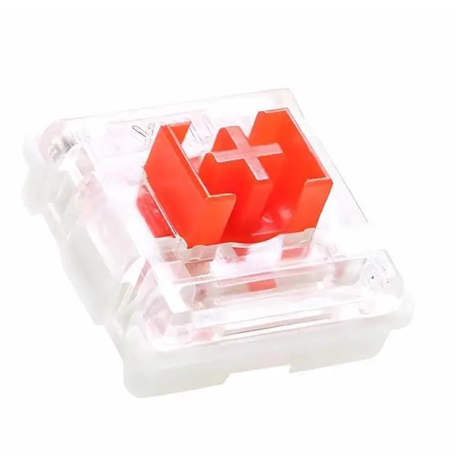 Alt view image 2 of 7 - Ultra-Low Profile Red Mechanical Switches (10 Pack) Linear, 1.2mm Actuation, 3.0mm Travel, 5010gf Force, MX-Style Stem, Smooth & Quiet, Hot-Swappable