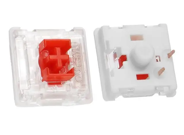 Alt view image 3 of 7 - Ultra-Low Profile Red Mechanical Switches (10 Pack) Linear, 1.2mm Actuation, 3.0mm Travel, 5010gf Force, MX-Style Stem, Smooth & Quiet, Hot-Swappable