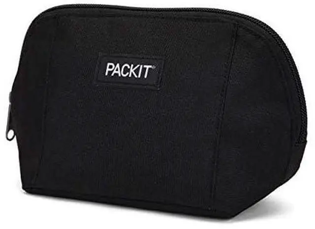 Alt view image 3 of 5 - Freezable Snack Bag, Black | Built-in ice packs, EcoFreeze+ Technology, Fresh snacks to go, Mini cooler, Small lunches, Foldable, Reusable, Zip closure