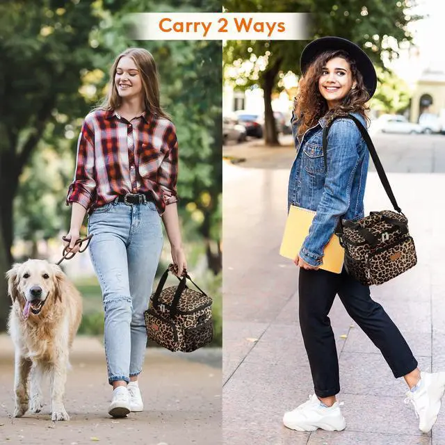 Alt view image 6 of 7 - Medium Lunch Bag, Insulated Lunch Box, Soft Cooler Cooling Tote for Adult Men Women, Leopard 12-Can (9L)