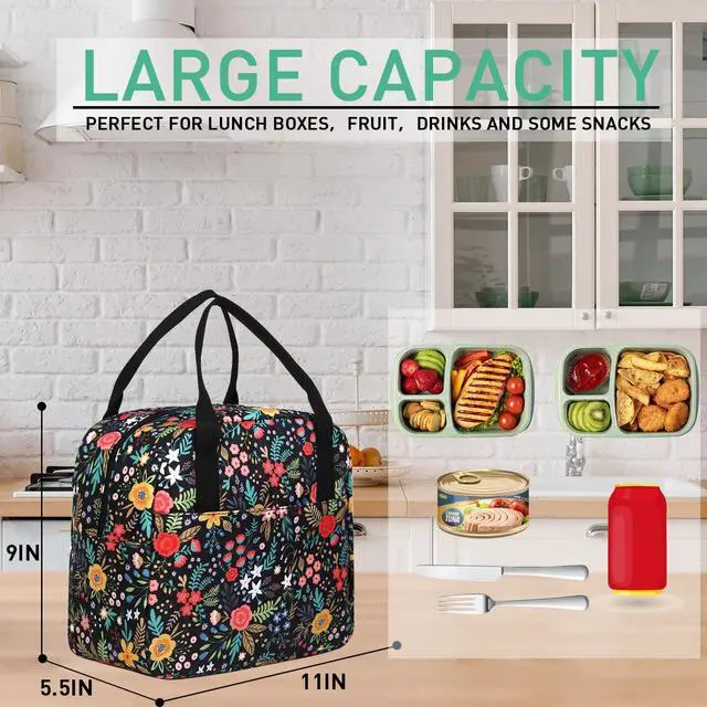 Alt view image 2 of 6 - Lunch Bag,Lunch Box for Women Men,Reusable Insulated Lunch Tote,Small Leakproof Cute Lunch Cooler with High Capacity for Work,Picnic,Camping