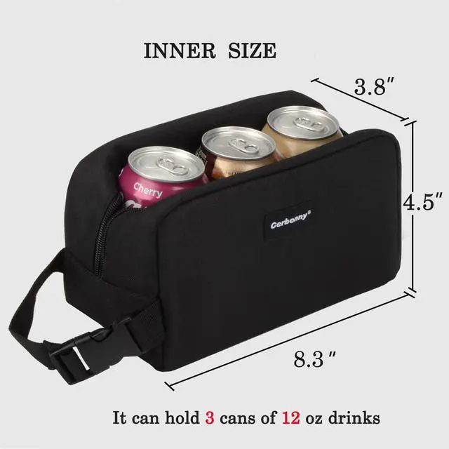 Alt view image 3 of 6 - Small Lunch Bag,Freezable Lunch Bag,Built-in Ice Pack | Mini Cooler Bag, Insulated, Perfect For Office/School/Travel And Picnic Use. Ideal For Yogurt, Fruit Snacks And Beverages.