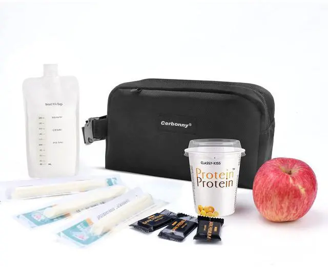 Alt view image 5 of 6 - Small Lunch Bag,Freezable Lunch Bag,Built-in Ice Pack | Mini Cooler Bag, Insulated, Perfect For Office/School/Travel And Picnic Use. Ideal For Yogurt, Fruit Snacks And Beverages.