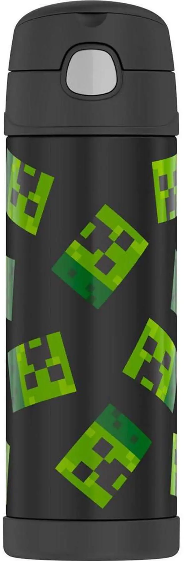 Main image of FUNTAINER Water Bottle with Spout, 16oz, Minecraft | Kids Stainless Steel Insulated Water Bottle, Keeps Drinks Cold Longer for School & Play, BPA-Free