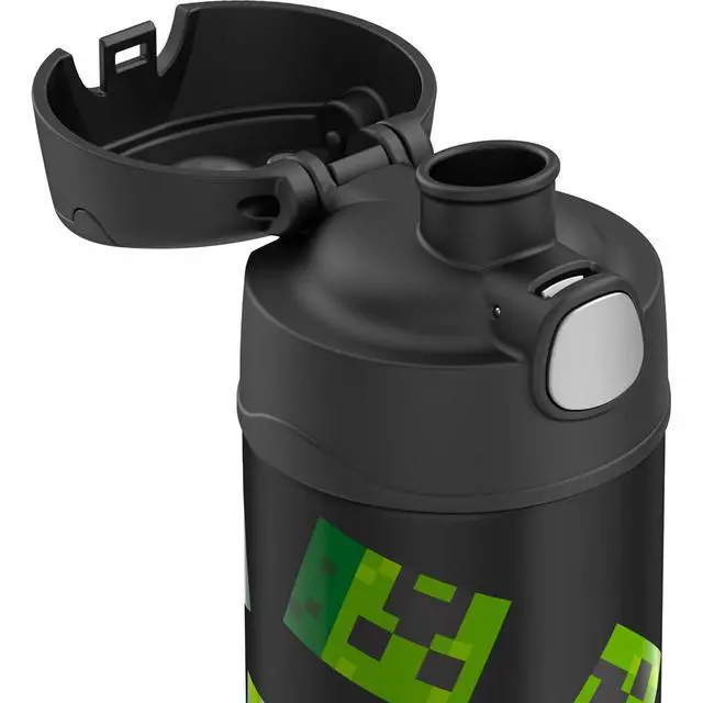 Alt view image 5 of 5 - FUNTAINER Water Bottle with Spout, 16oz, Minecraft | Kids Stainless Steel Insulated Water Bottle, Keeps Drinks Cold Longer for School & Play, BPA-Free