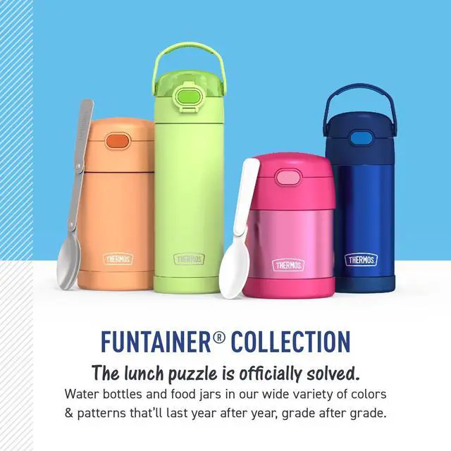 Alt view image 6 of 7 - FUNTAINER Water Bottle with Spout, 16oz, Electric Blue | Kids Stainless Steel Insulated Water Bottle, Keeps Drinks Cold Longer for School & Play, BPA-Free