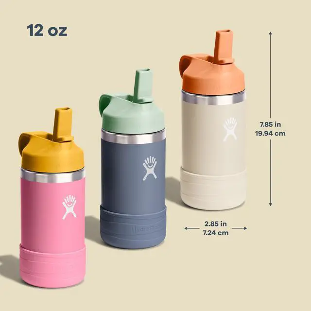 Alt view image 3 of 7 - Kids Water Bottle for School - Stainless Steel and Insulated with Straw Cap - 12 Oz in Anemone Purple