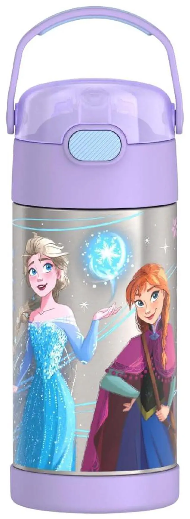 Main image of FUNTAINER Water Bottle with Straw, 12oz, Frozen 2 | Kids Stainless Steel Insulated Water Bottle, Keeps Drinks Cold Longer for School & Play, BPA-Free