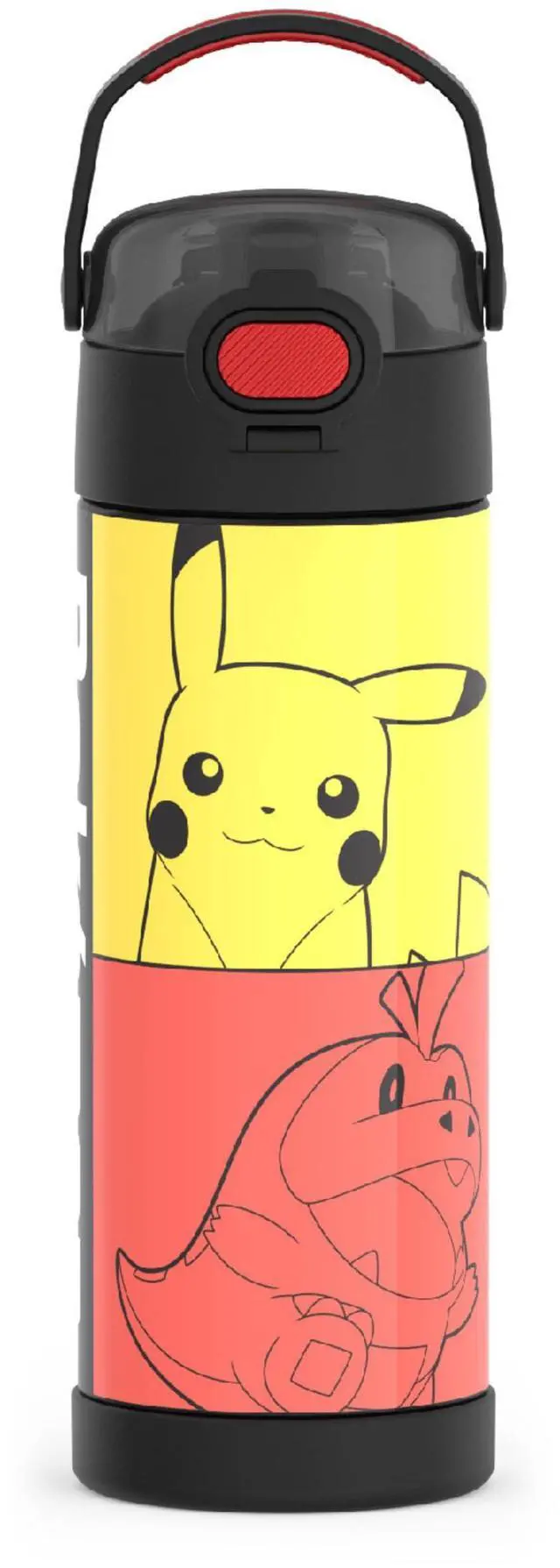 Main image of FUNTAINER Water Bottle with Spout, 16oz, Pokemon | Kids Stainless Steel Insulated Water Bottle, Keeps Drinks Cold Longer for School & Play, BPA-Free