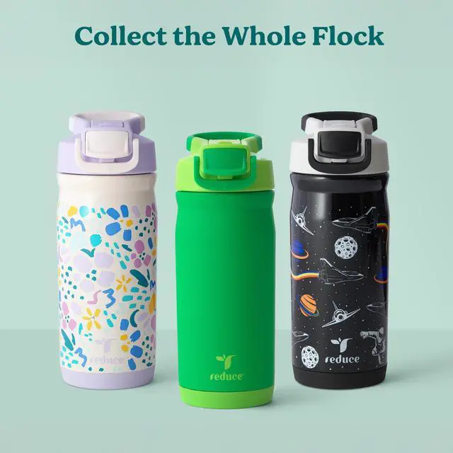 Alt view image 6 of 7 - Hydrate Pro Kids 14oz Stainless Steel Insulated Water Bottle w/Straw Spill Proof Tumbler for Kids 30 Hour Cold Retention Dishwasher Safe Leak-Proof Design - Shark Bait
