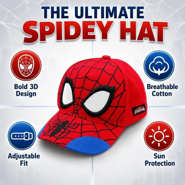 Alt view image 2 of 5 - Accessory Supply Spider-Man 3D Boy Hat